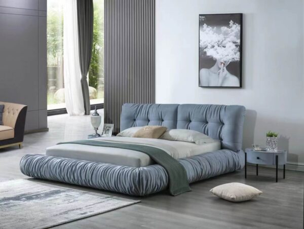 Blue Upholstered Bed